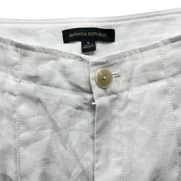 BANANA REPUBLIC White Linen Dress Pants Trousers Size 8 - Picture 3 of 10